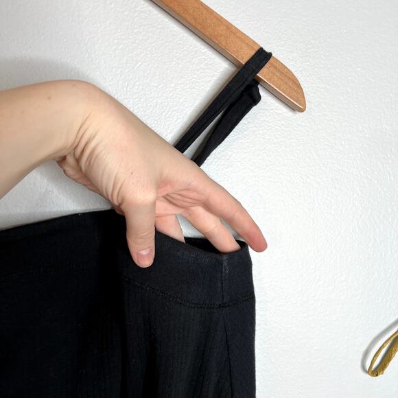 Free People Square Neck Black Tank Bodysuit LAST CALL - Picture 4 of 6